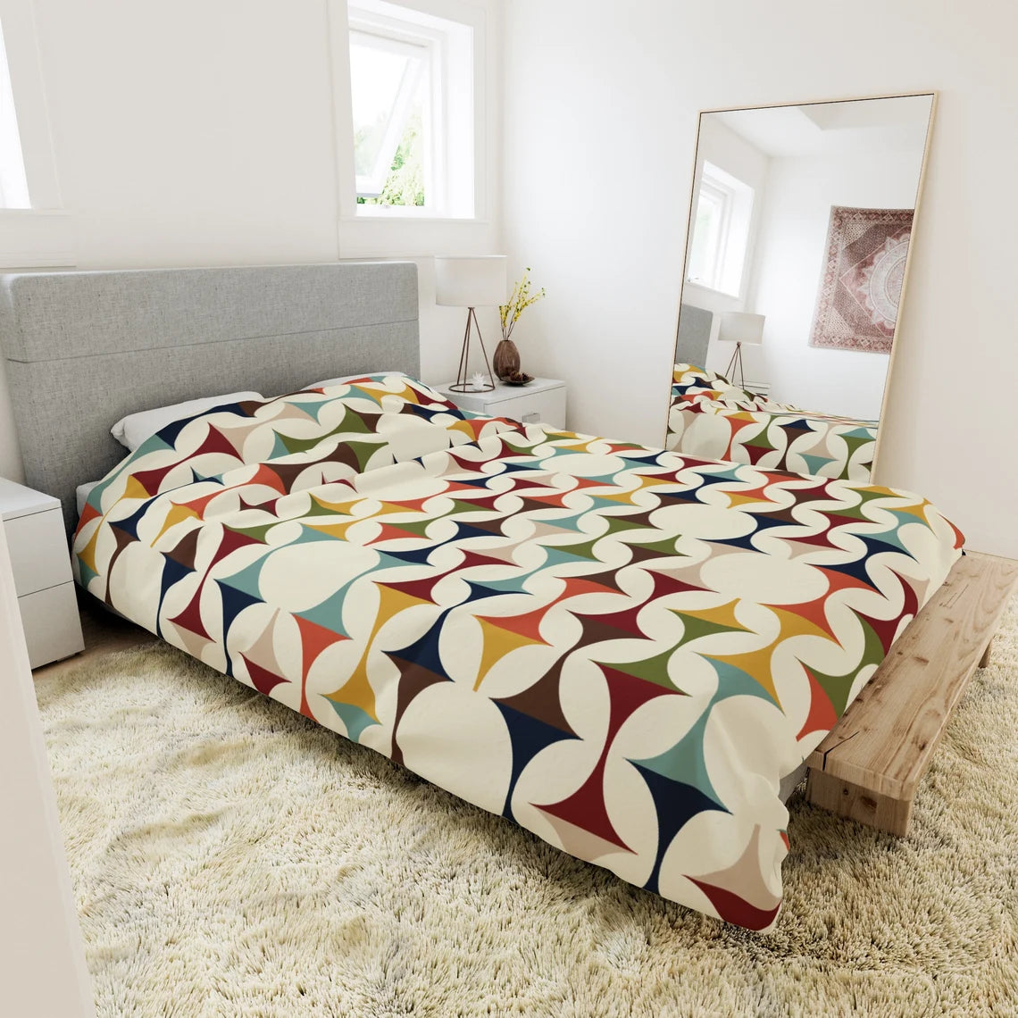 Vibrant Geometric Scandinavian Modern Danish Bedding set