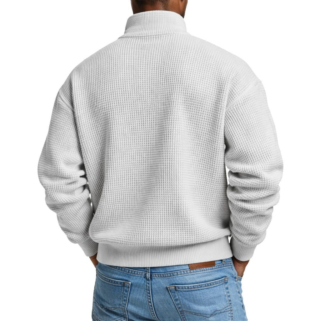 Boston Half Zipper Waffle Sweatshirt (Unisex)