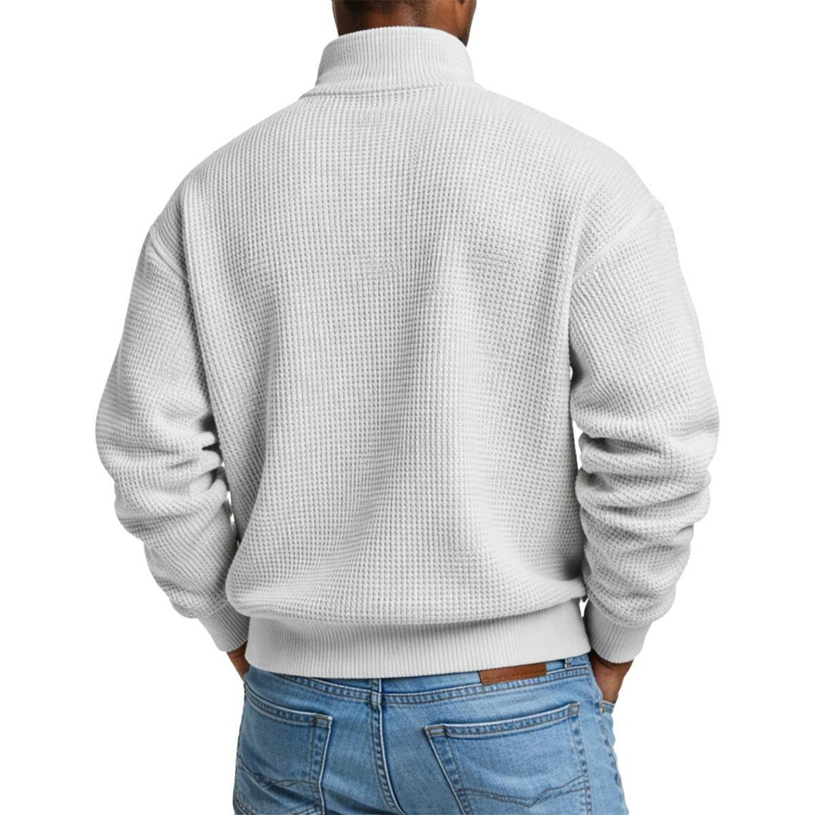 Boston Half Zipper Waffle Sweatshirt (Unisex)