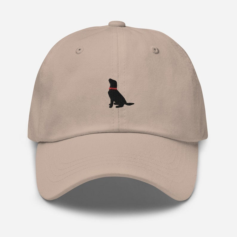 Black Lab Embroidered Hat: Labrador Retriever Dog Dad Baseball Cap