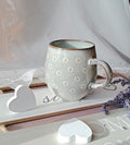 Daisy Ceramic Mug: Rustic Hand Painted Floral Coffee Cup