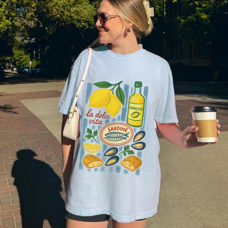 La Dolce Vita T-Shirt: Italian Summer Graphic Foodie Shirt