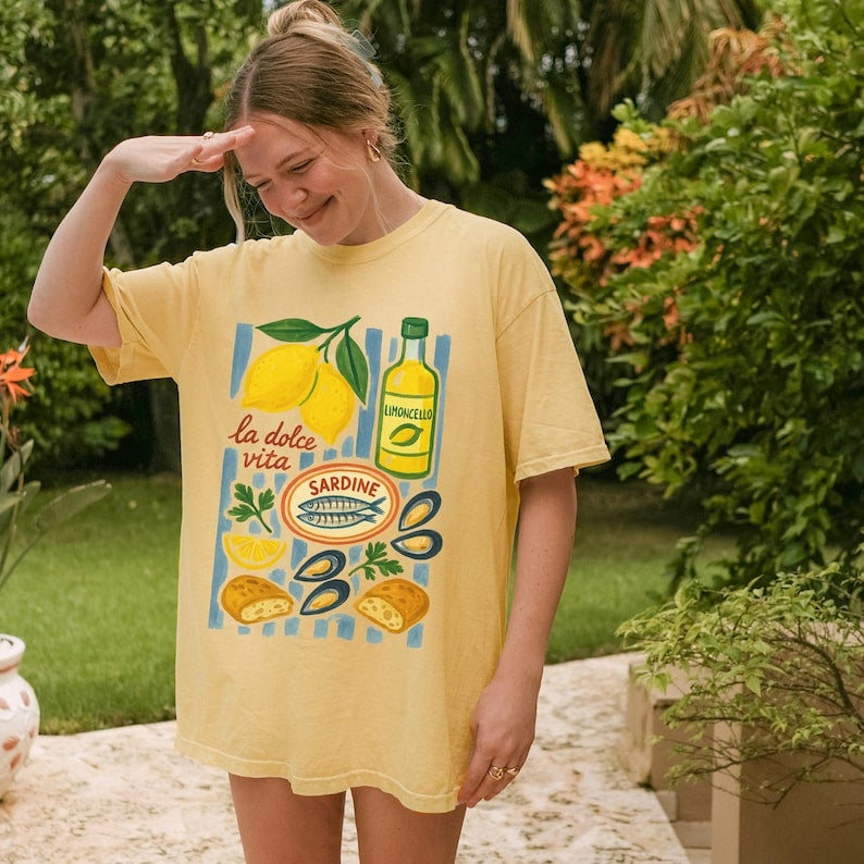 La Dolce Vita T-Shirt: Italian Summer Graphic Foodie Shirt
