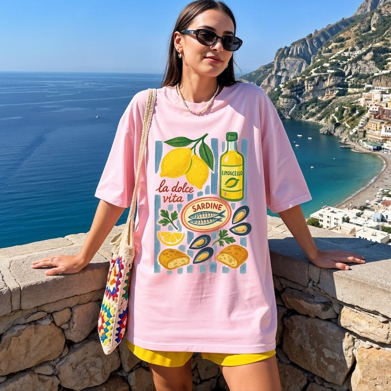 La Dolce Vita T-Shirt: Italian Summer Graphic Foodie Shirt