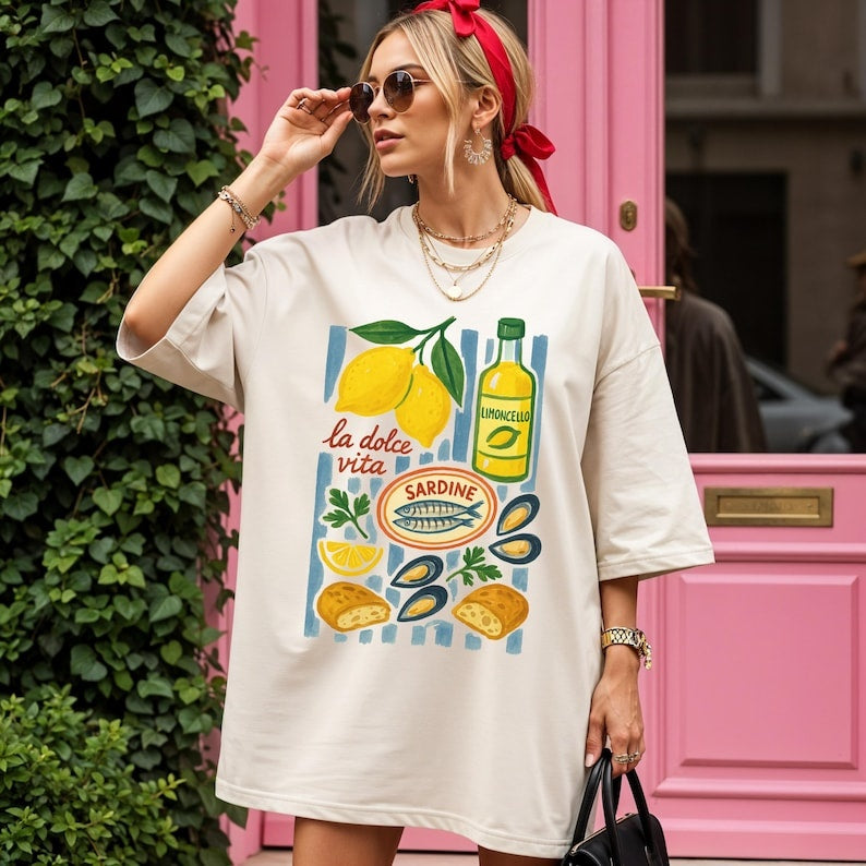 La Dolce Vita T-Shirt: Italian Summer Graphic Foodie Shirt