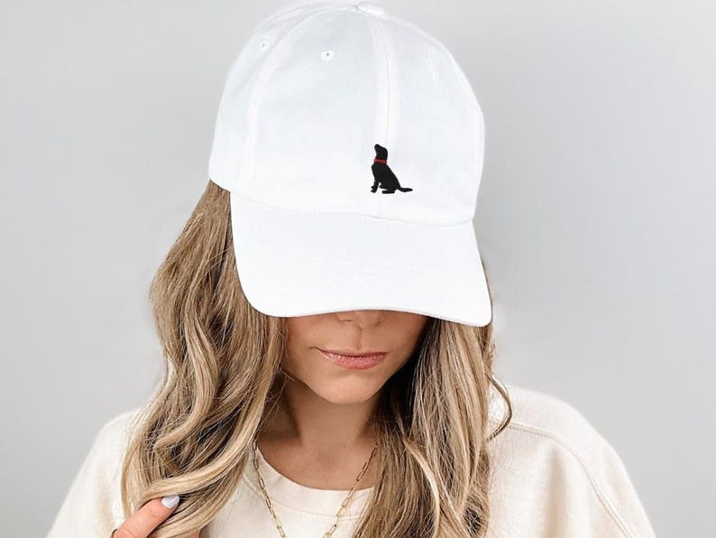Black Lab Embroidered Hat: Labrador Retriever Dog Dad Baseball Cap