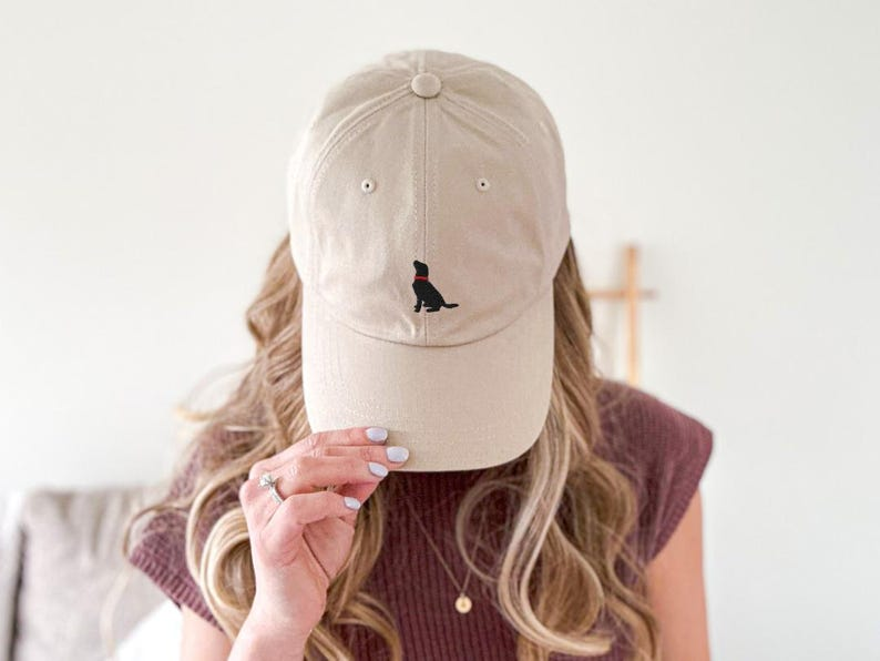 Black Lab Embroidered Hat: Labrador Retriever Dog Dad Baseball Cap