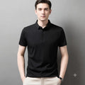 Men's Golf Polo Shirt: Bone Flower Print Short Sleeve Top
