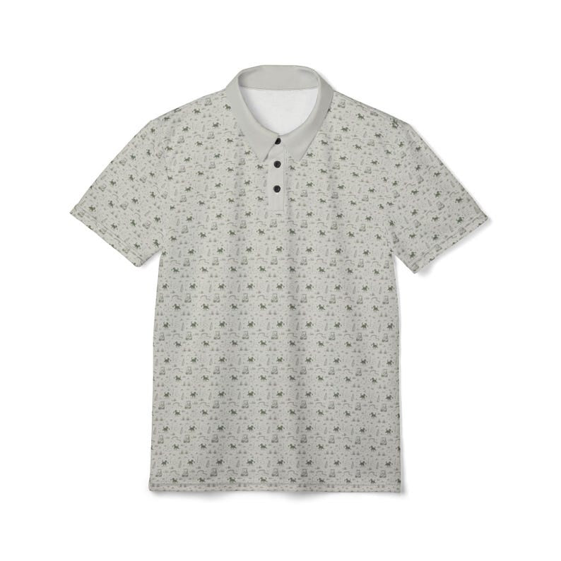 Men's Golf Polo Shirt: Dog Print Preppy Short Sleeve Top