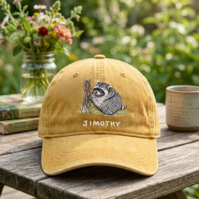 Jimothy Raccoon Washed Baseball Cap: Viral Seattle Trash Panda Hat