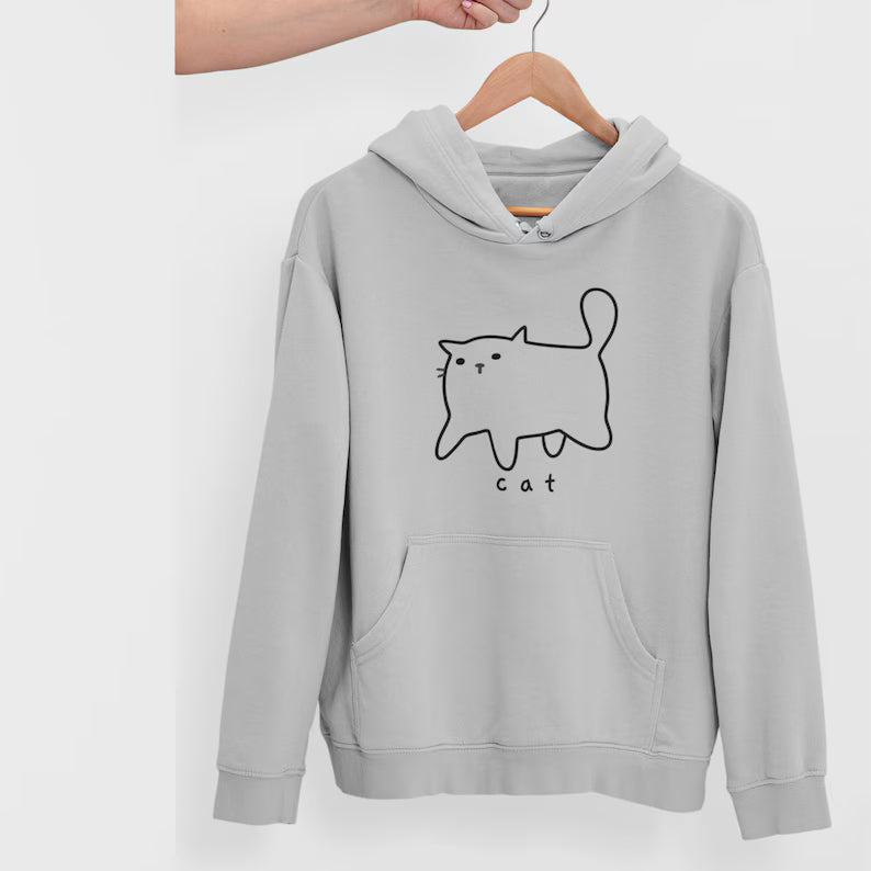 Funny Don't Care Cat Pullover Hoodie