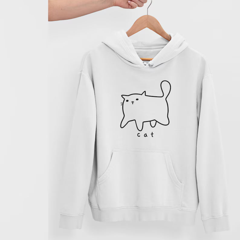 Funny Don't Care Cat Pullover Hoodie