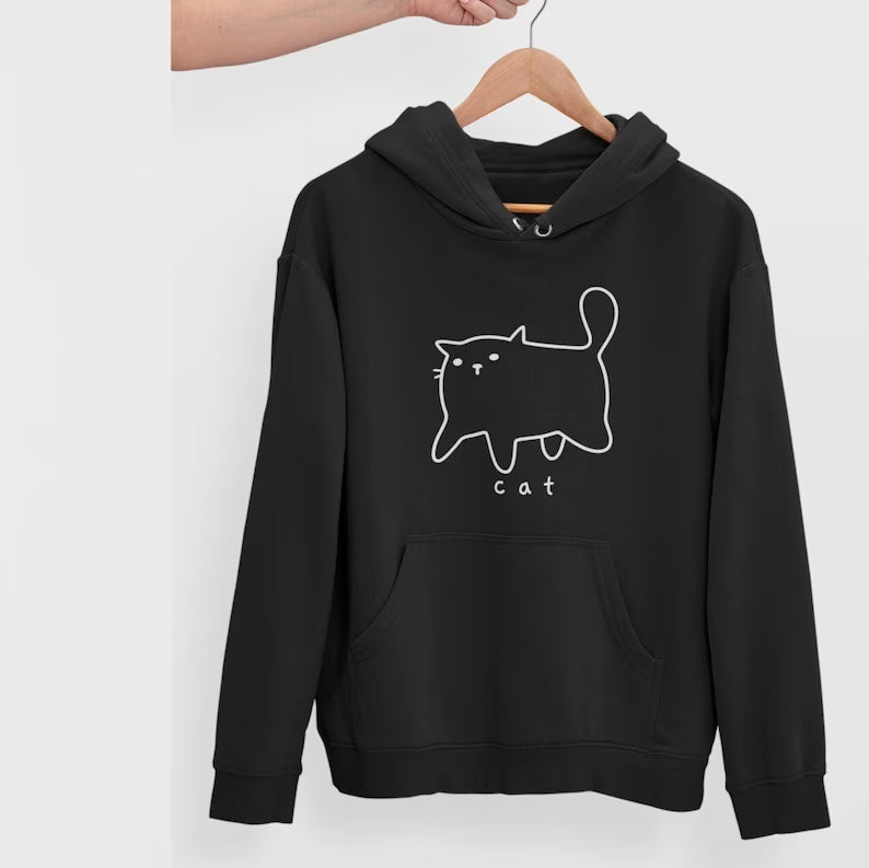 Funny Don't Care Cat Pullover Hoodie