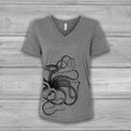 Women's Octopus V-Neck T-Shirt: Bella Flowy Soft Graphic Tee