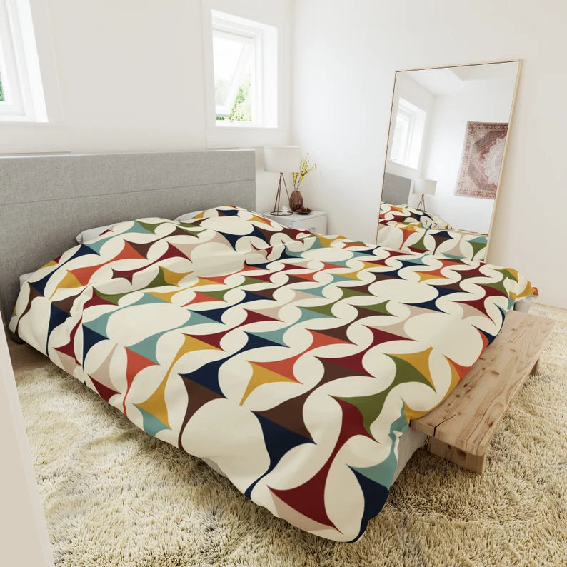 Vibrant Geometric Scandinavian Modern Danish Bedding set