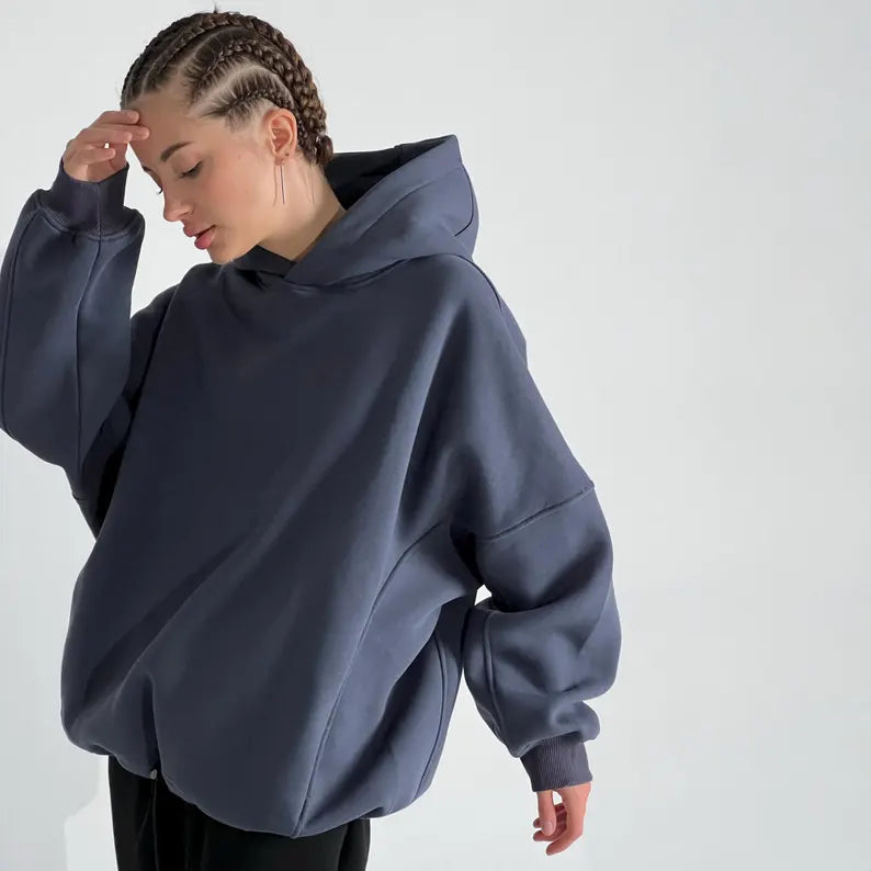 Oversized Cotton Fleece Hoodie | Ultra-Soft Heavyweight Streetwear