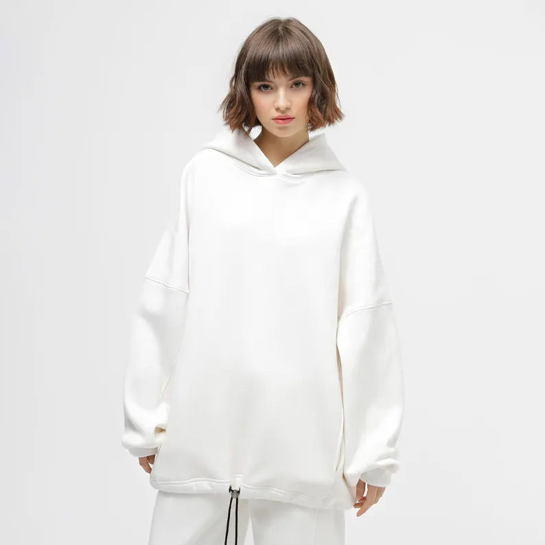 Oversized Cotton Fleece Hoodie | Ultra-Soft Heavyweight Streetwear