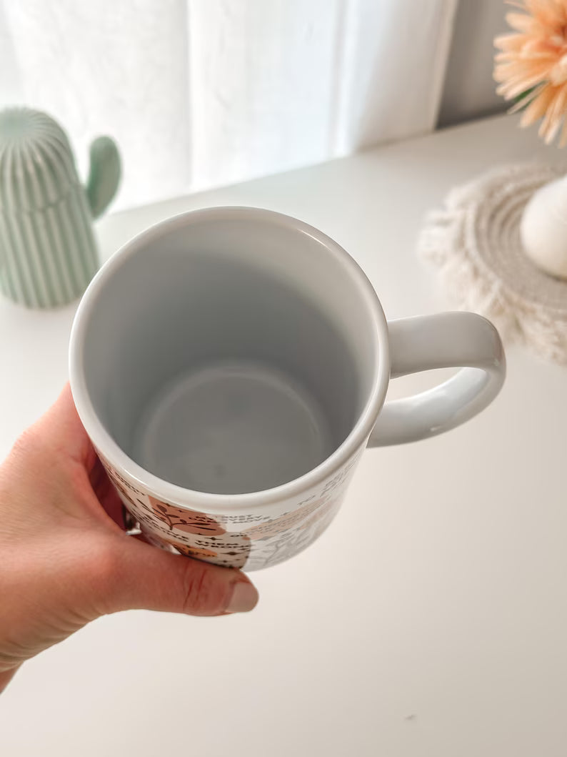 Daily Affirmations Mug: Mental Health Glass Cup