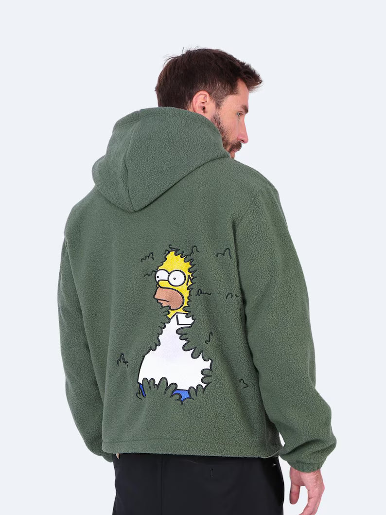 Oversized Teddy Hoodie Homer Bush Embroidery