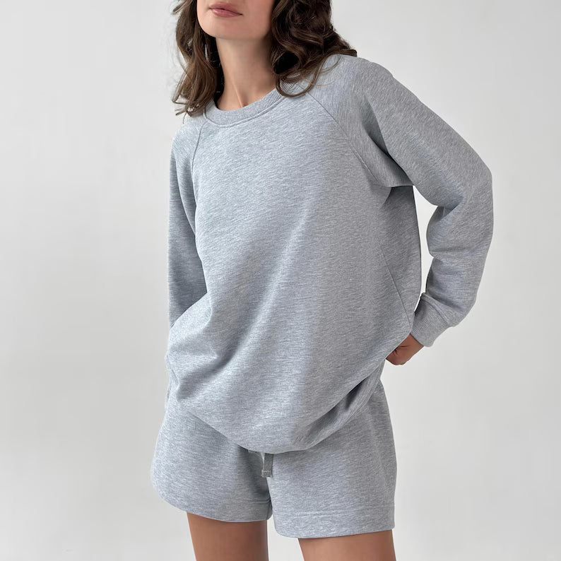 Cotton Loungewear Sweatshirt | Cozy Sustainable Fleece Pullover
