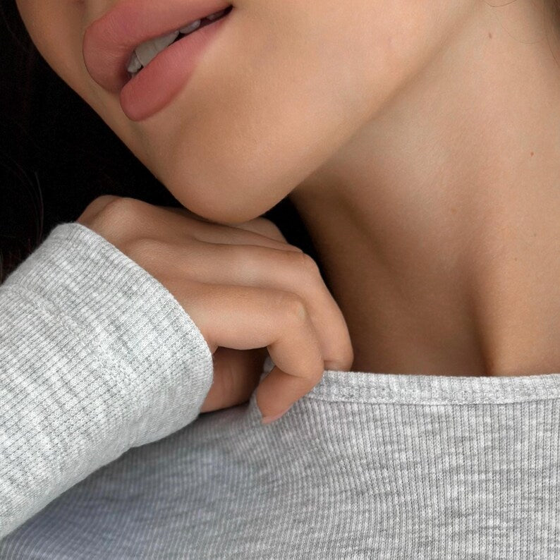 Cotton Ribbed Longsleeve Top: Comfortable Loungewear for Women