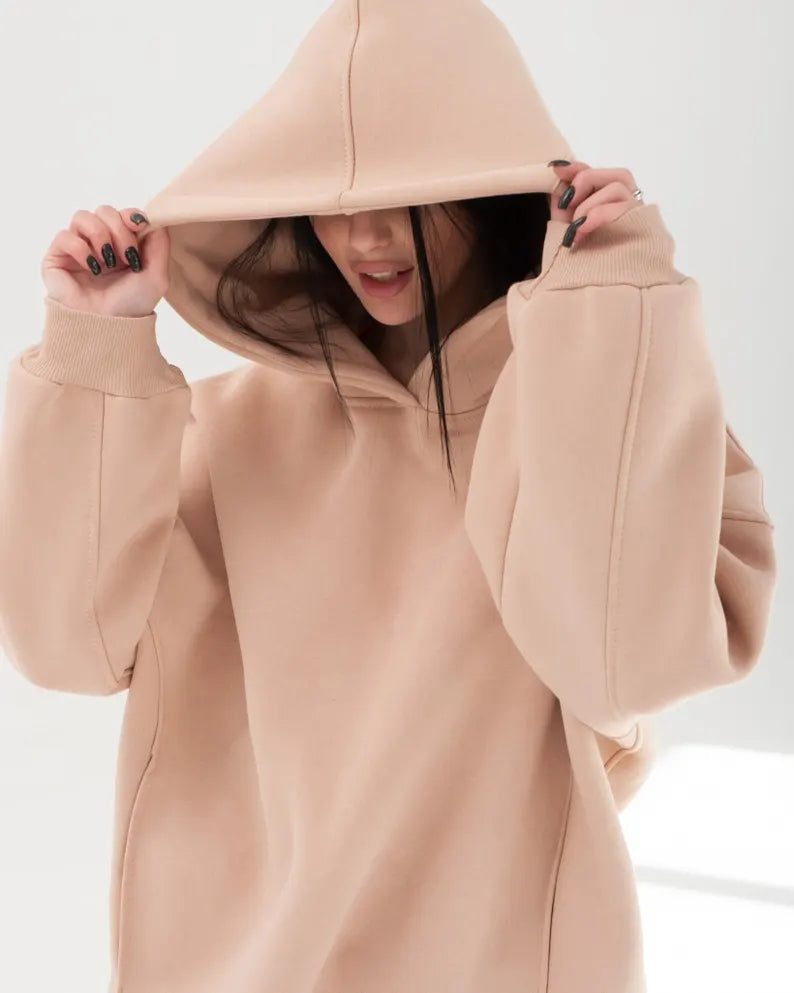 Oversized Cotton Fleece Hoodie | Ultra-Soft Heavyweight Streetwear