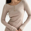 Women's Cotton Ribbed Long Sleeve Shirt