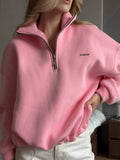 Women's Oversized Fleece Half-Zip Sweatshirt