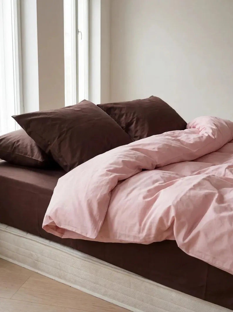 Natural Cotton Double-Sided Bedding Set