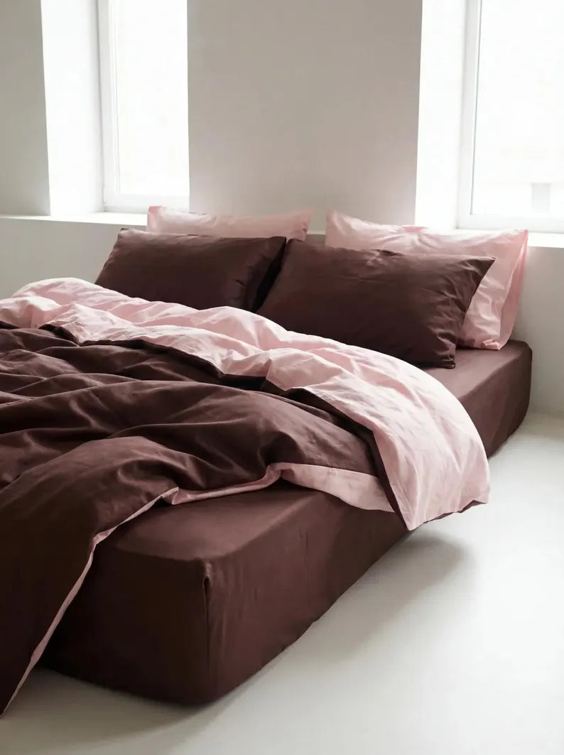 Natural Cotton Double-Sided Bedding Set