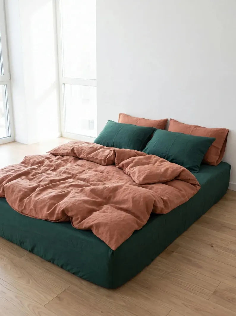 Natural Cotton Double-Sided Bedding Set
