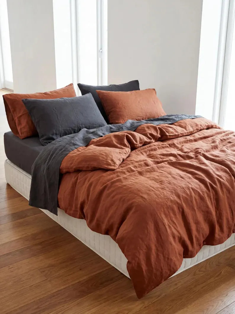 Natural Cotton Double-Sided Bedding Set
