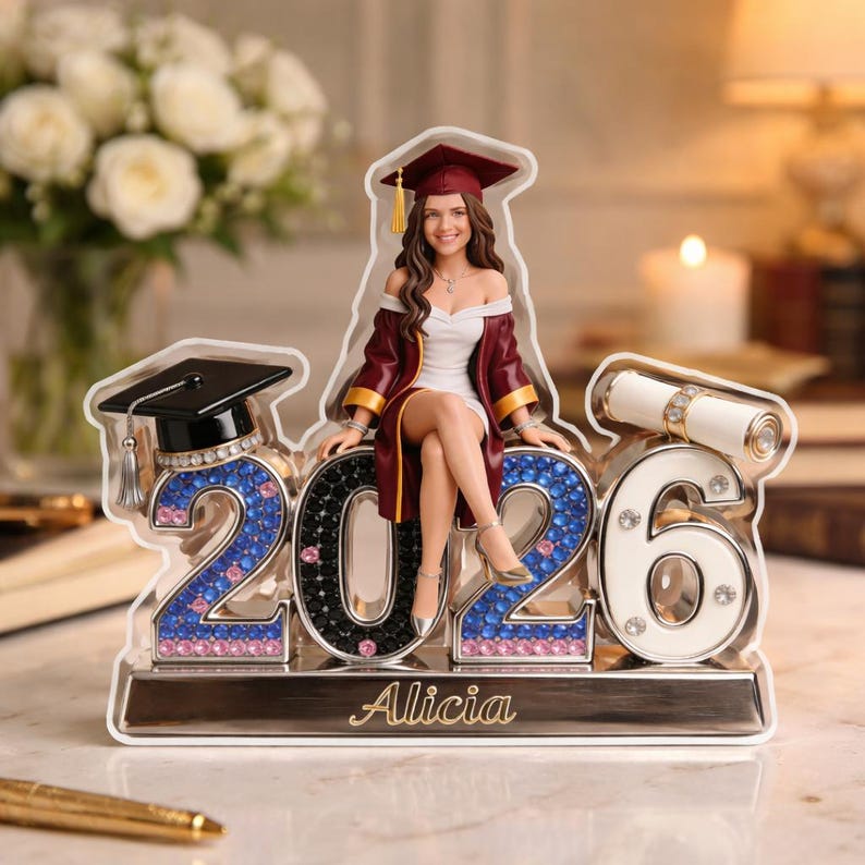 Graduation Photo Acrylic Plaque: Custom Class of 2026 Grad Gift