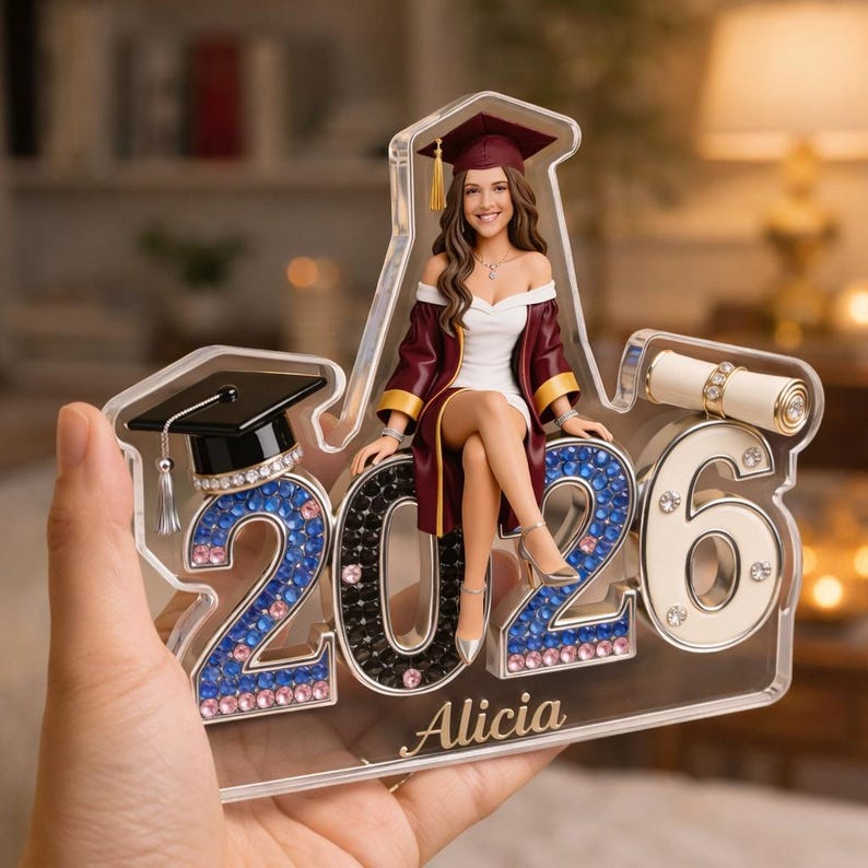 Graduation Photo Acrylic Plaque: Custom Class of 2026 Grad Gift