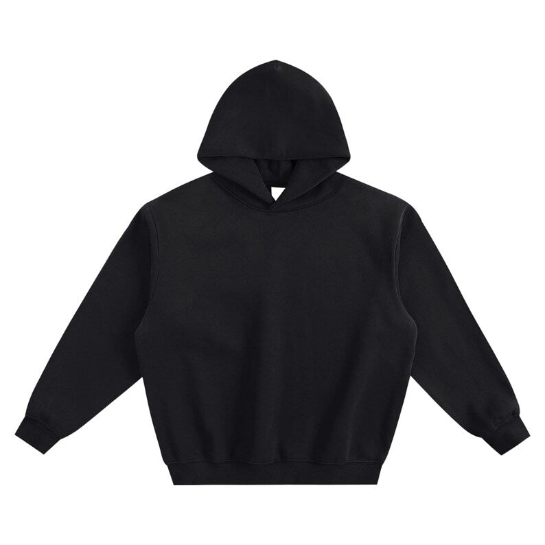 Fleeced Boxy Hoodie Heavyweight Streetwear Pullover