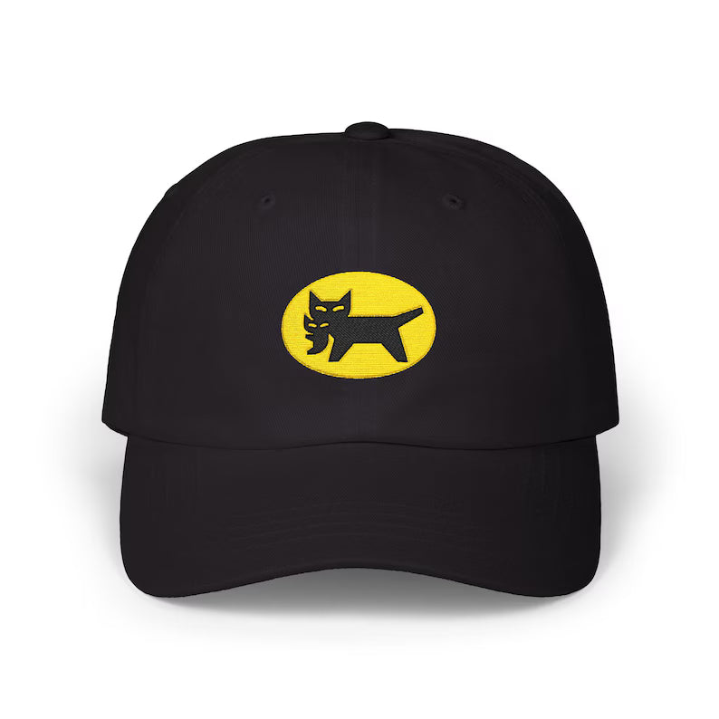 Embroidered Black Cat Cap | Retro Japanese Streetwear Baseball Hat