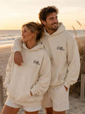 Embroidered Oversized Hoodie "Coastal Child" - Minimalist Unisex Hoodie & Coastal Boho Beach Pullover