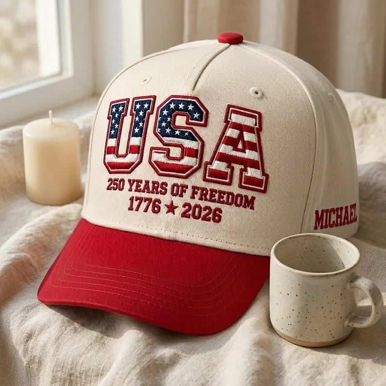 Embroidered USA 250th Anniversary Baseball Cap