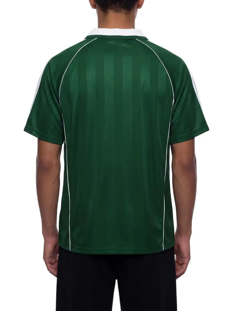 Multicolor Shadow Stripe Collared Soccer Jersey