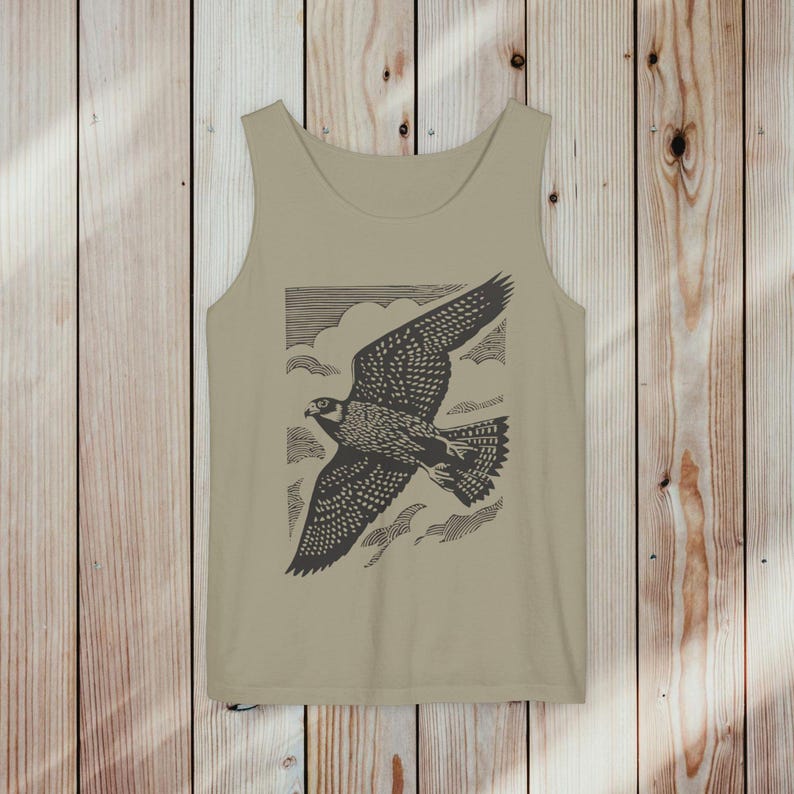 Peregrine Falcon Tank Top: Oversized Nature Graphic Shirt