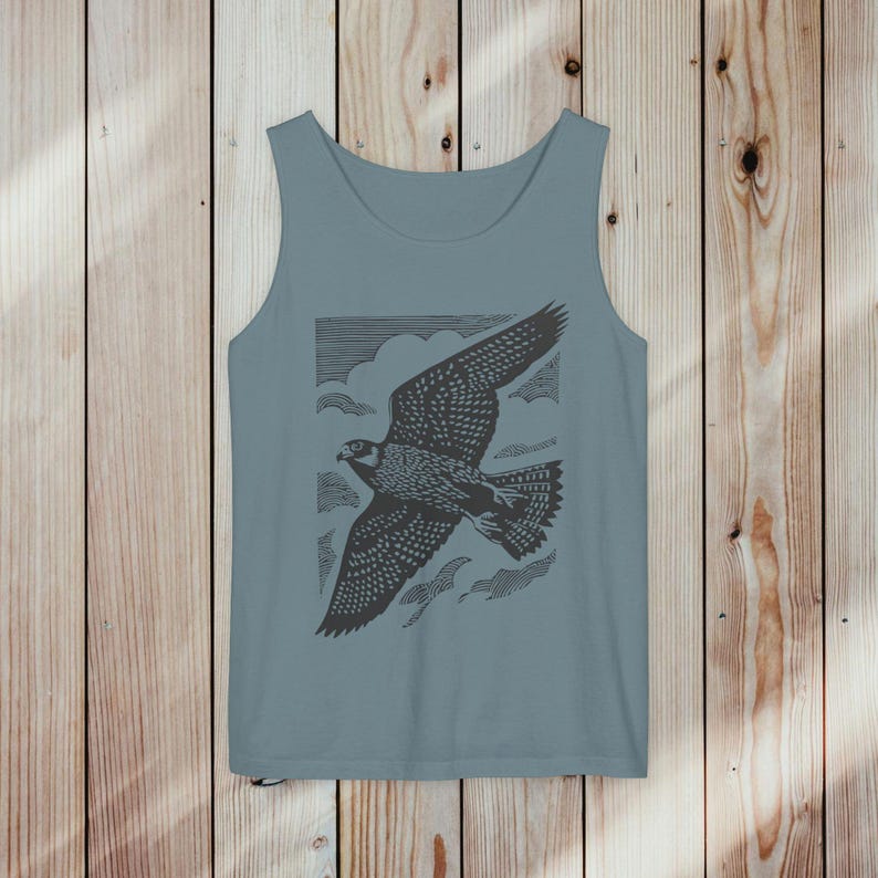 Peregrine Falcon Tank Top: Oversized Nature Graphic Shirt