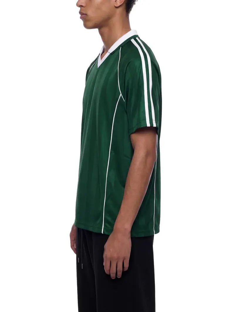 Multicolor Shadow Stripe Collared Soccer Jersey