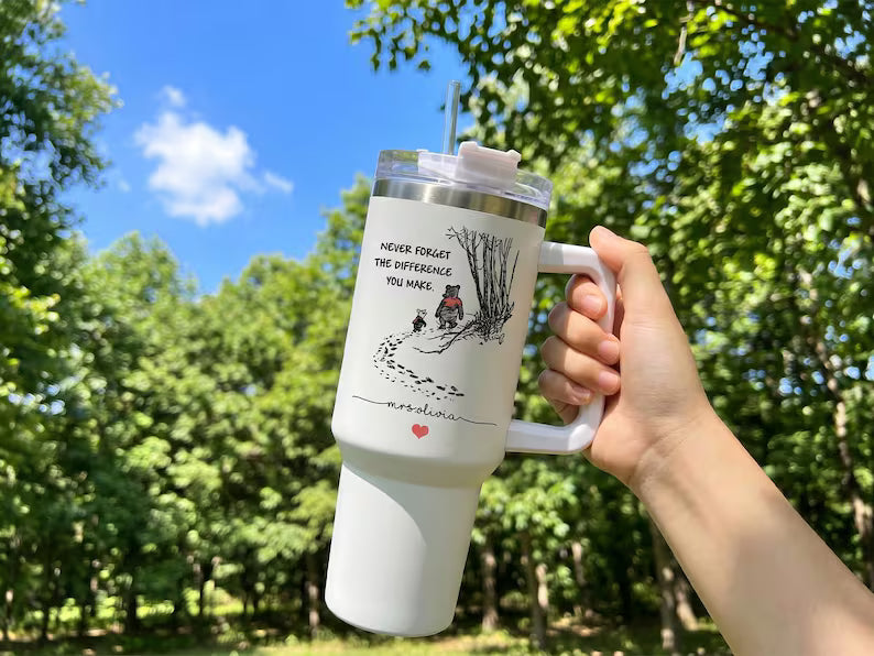Custom 40oz Teacher Tumbler with Handle
