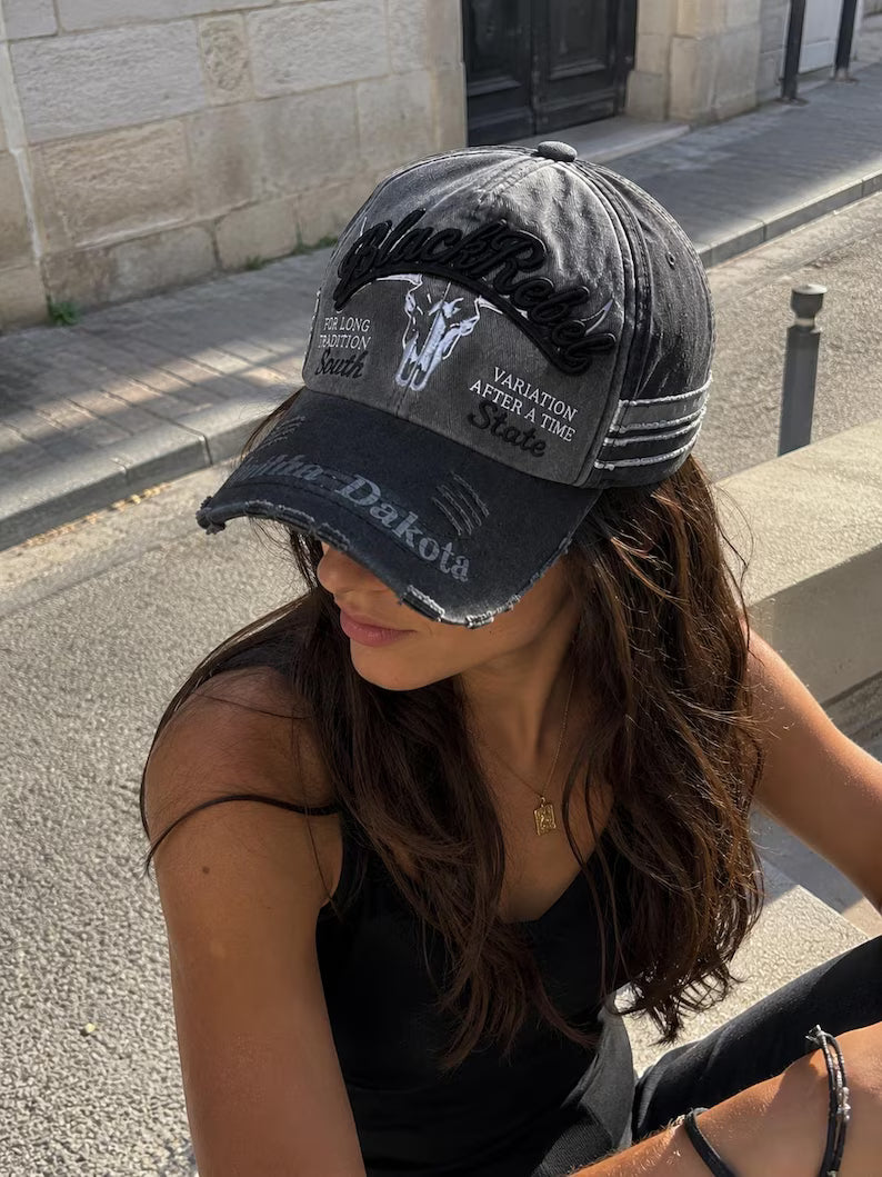 Vintage Distressed Baseball Cap – Classic Washed Unisex Casual Adjustable Hat