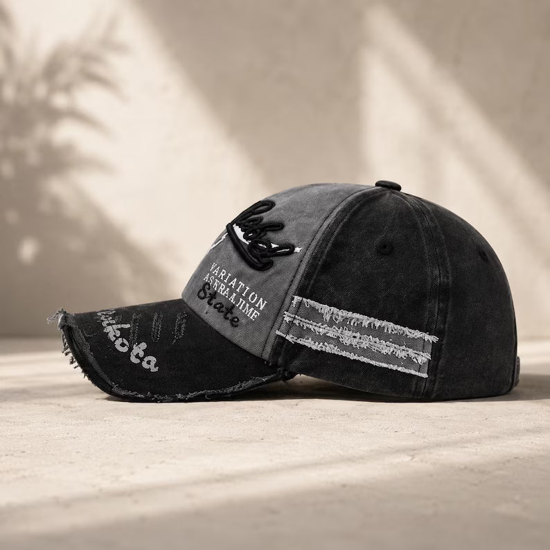 Vintage Distressed Baseball Cap – Classic Washed Unisex Casual Adjustable Hat