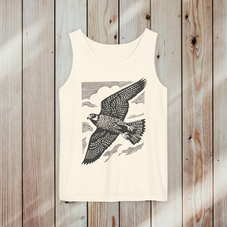 Peregrine Falcon Tank Top: Oversized Nature Graphic Shirt