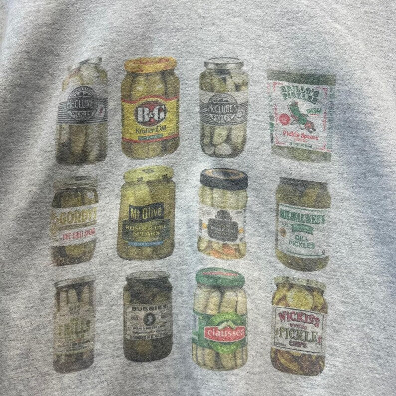 Vintage Pickle Graphic Sweatshirt Food Print