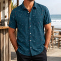 Men's Striped Beach Hawaiian Shirt