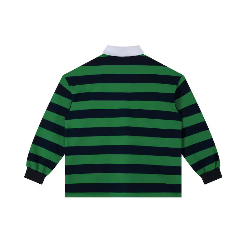 Striped Long Sleeve Polo Shirt