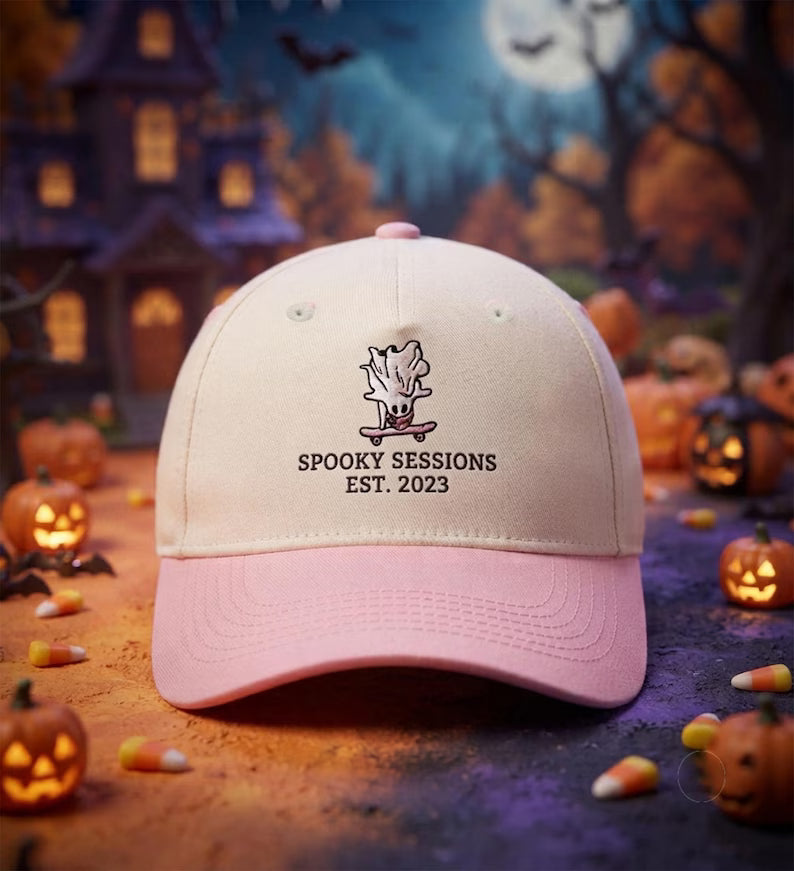 Custom Embroidered Skateboard Ghost Cap